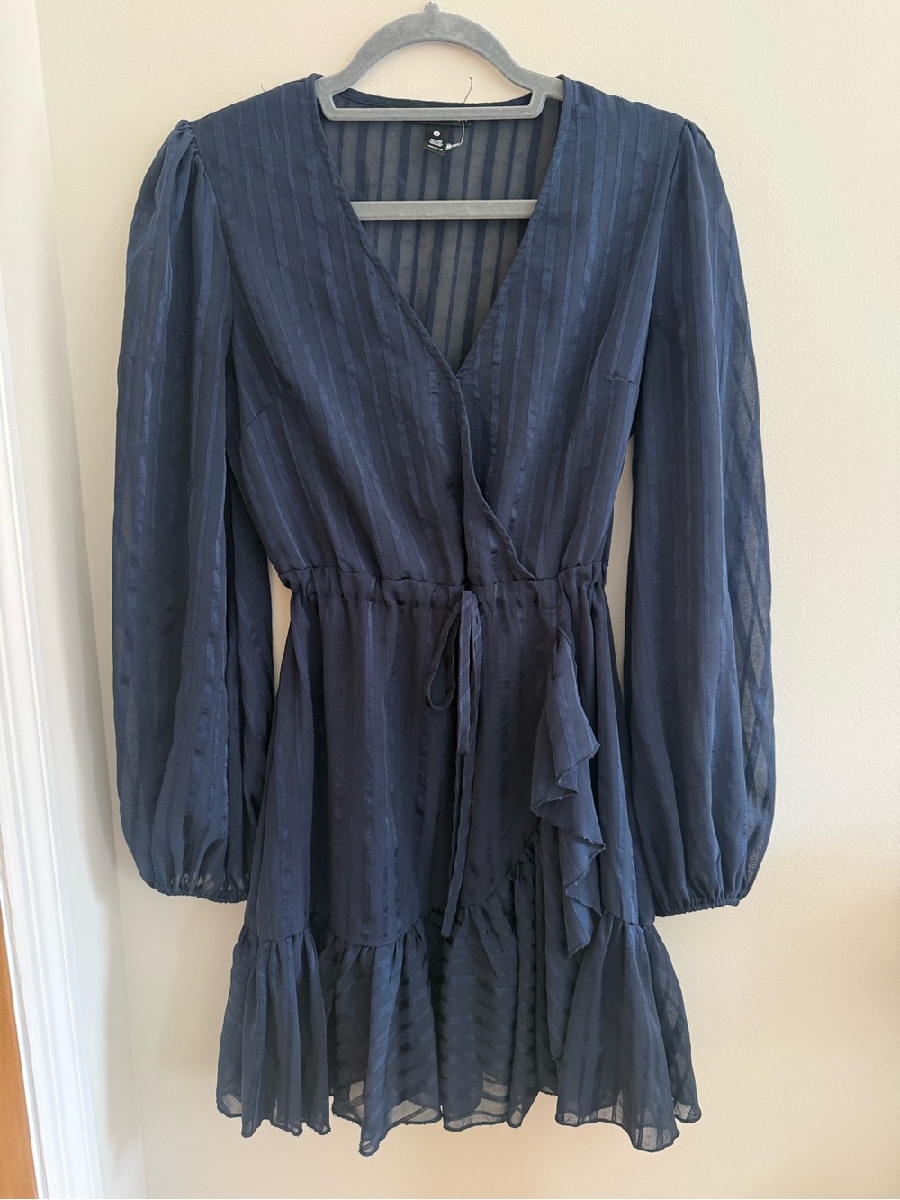 Aqua Navy Stripe Mini Dress